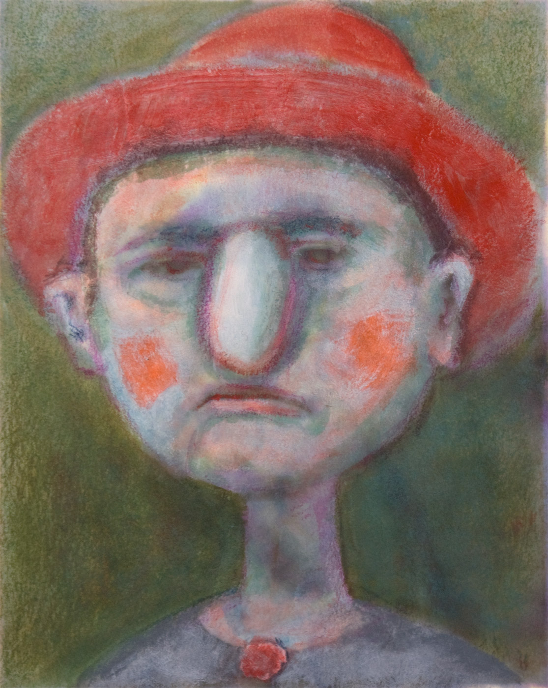Portrait von Pinocchio 8, 14.5cm x 11.5cm, Tinte und Ölfarbe auf Papier