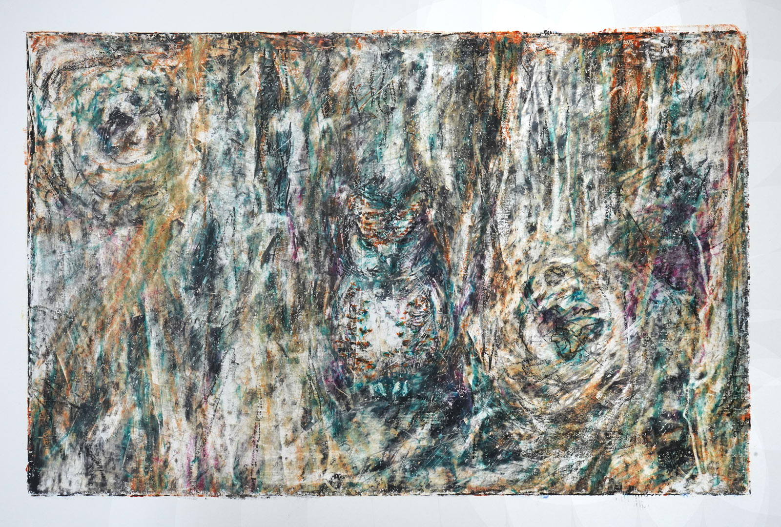 Versteckspiel 3, Ölpastellkreide auf Papier, ca. 28cm x 42cm