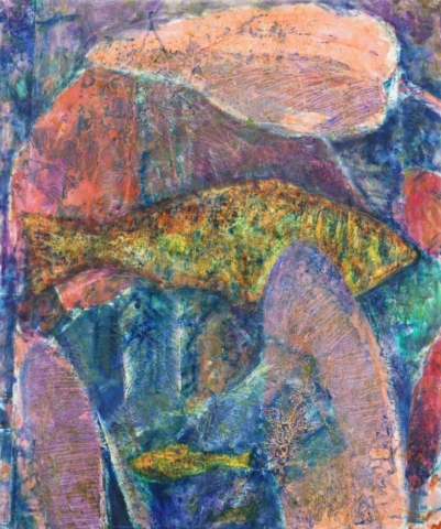 O.T., Ölfarbe auf Folie auf Dibondplatte, 83cm x 73cm