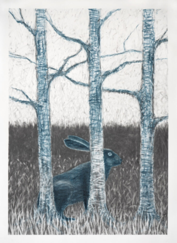 Gute Nacht 2, zweiteilige Arbeit-linker Teil, 100cm x 70cm, Graphit auf Papier