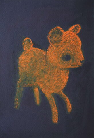 Plüsch 16, Ölfarbe auf Papier, ca. 29cm x 20cm