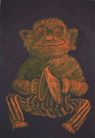 Plüsch 18, Ölfarbe auf Papier, ca. 29cm x 20cm