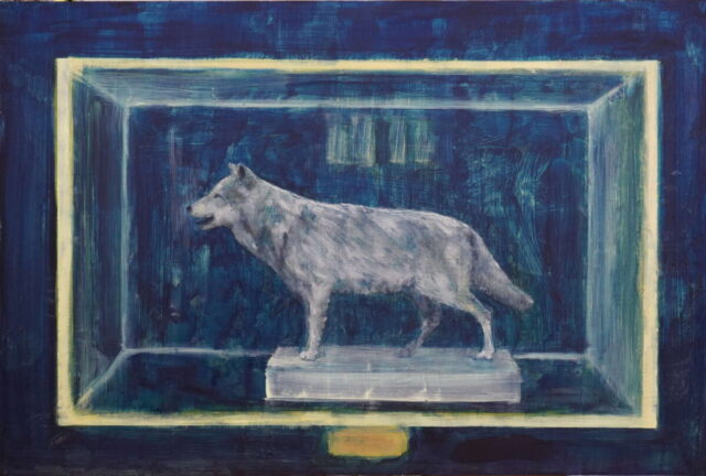 Habitat 1, 51m x 76cm, Schlagmetall und Ölfarbe auf Dibond