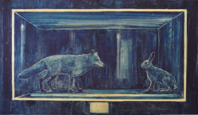 Habitat 3 (Gute Nacht 7), 152m x 88cm, Schlagmetall und Ölfarbe auf Dibond