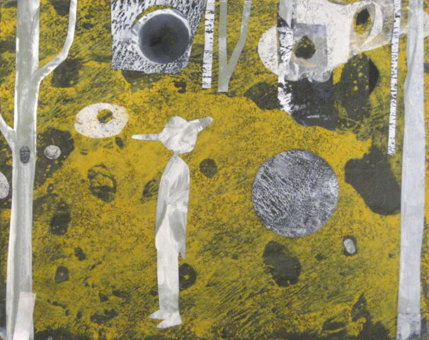 Pinocchio...und 6, 23cm x 30cm, Mischtechnik, Collage