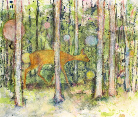 Reh 27, 26cm x 31cm, Mischtechnik auf MDF