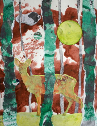 Reh 28, 24.8cm x 19cm, Collage auf Papier