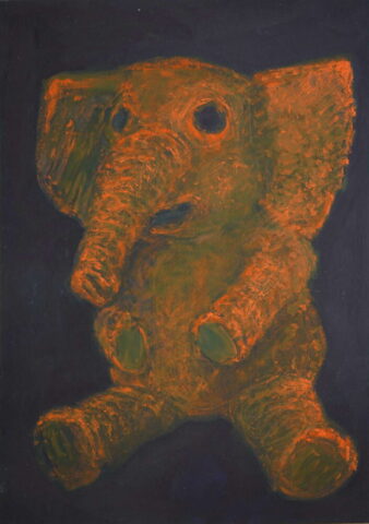Plüsch 5, Ölfarbe auf Papier, ca. 29cm x 20cm